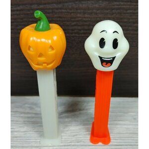 Halloween Jack O Lantern Ghost Multicolor Glow In The Dark Pez Dispensers Lot 2